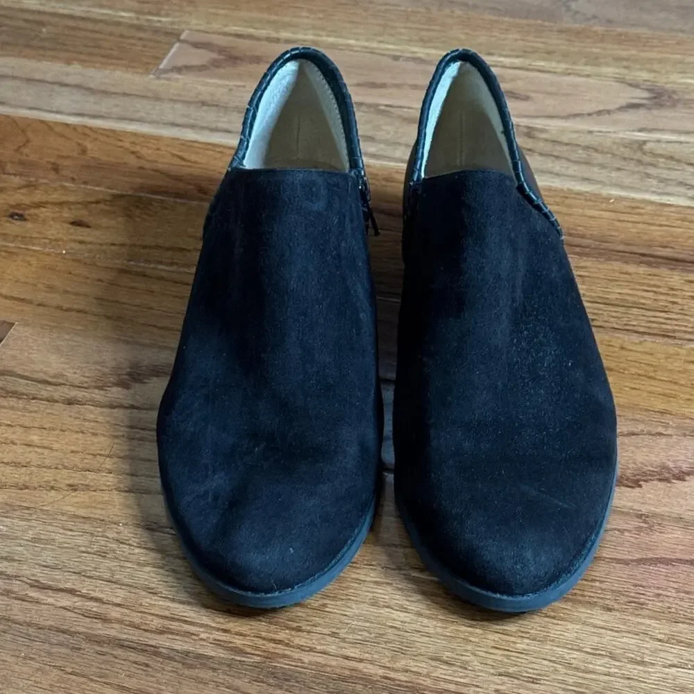 Jack Rogers Sadie Black Leather Suede Ankle Boots Size 10